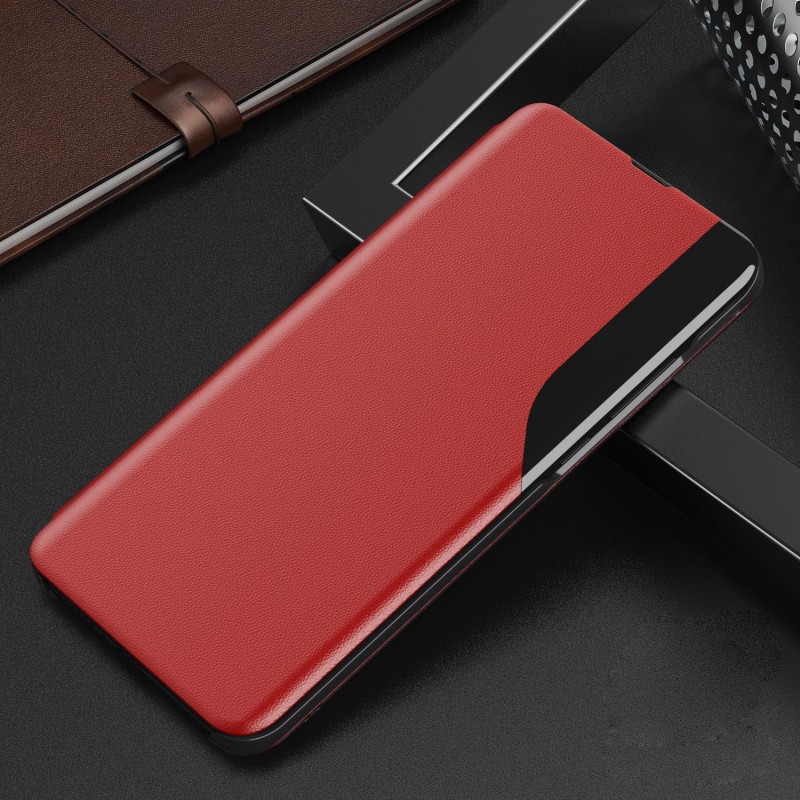 Side Window Flip Cover Stand Leather Phone Case